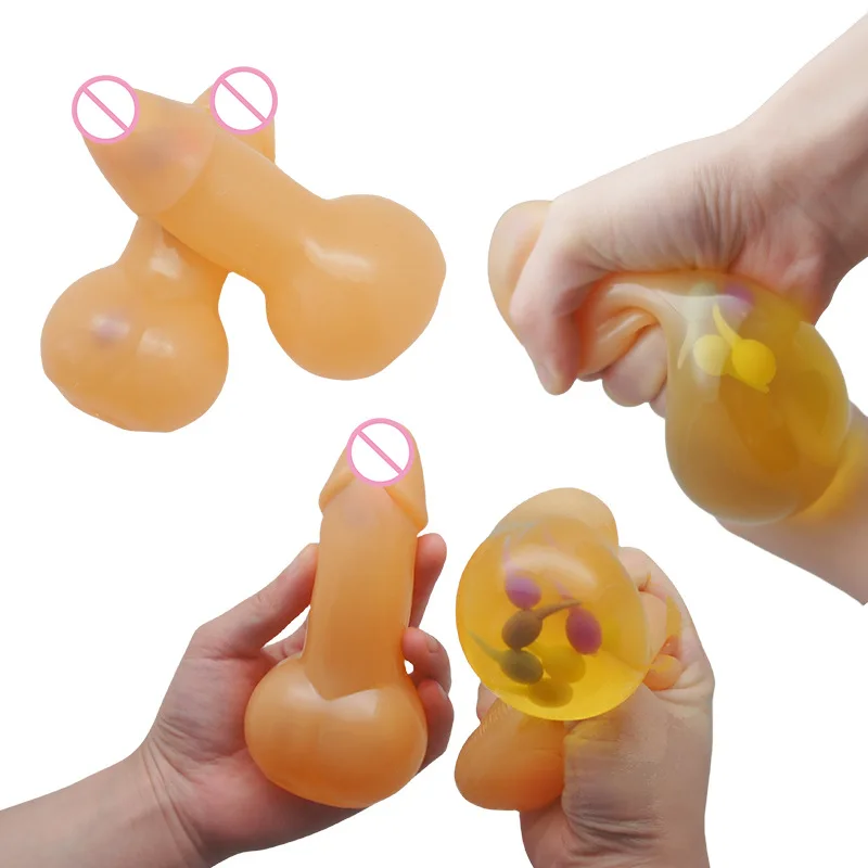 Simulación de pene para aliviar el estrés, juguetes blandos divertidos para adultos, juguete antiestrés elástico que no se deforma, regalo de decoración del hogar
