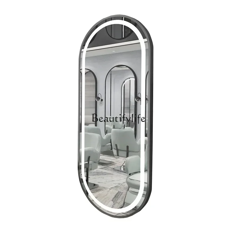 For Hair Salon Wall-Mounted Single-Sided Mirror with Light Hair Salon Mirror Can Be Customized