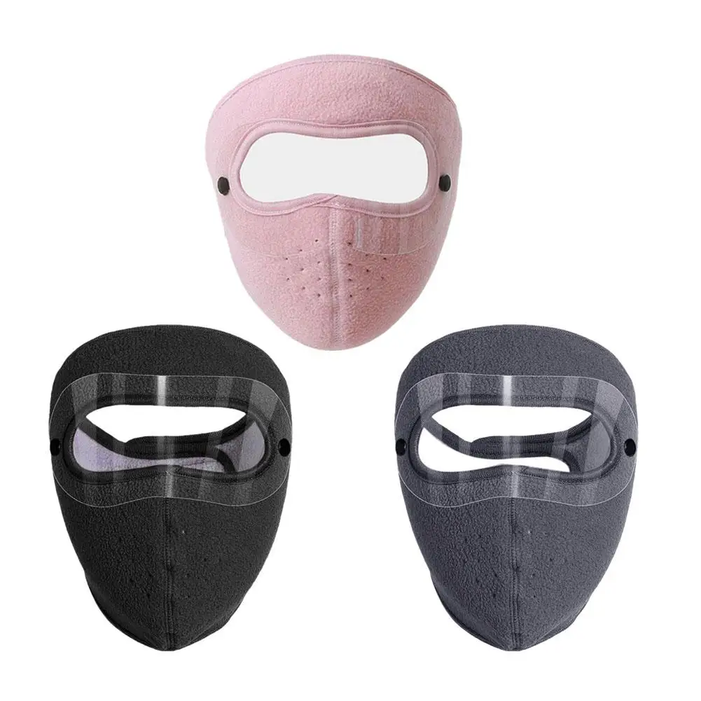 Windproof Anti Dust Full Face Masks Cycling Ski Breathable Masks Eye Shield HD Anti Fog Goggles Hood Cover Winter Warm Hat Caps