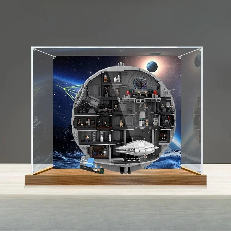 Clear Acrylic Display Case Dust Cover For lego 75419 Death Star, Transparent Storage Showcase Building Block Model
