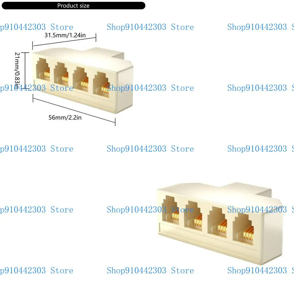 L4MD 4 Way RJ11 Socket Telephone Splitter Adapter Support 6P4C 6P2C For Phones And Faxing Machines Seamlessly Connection