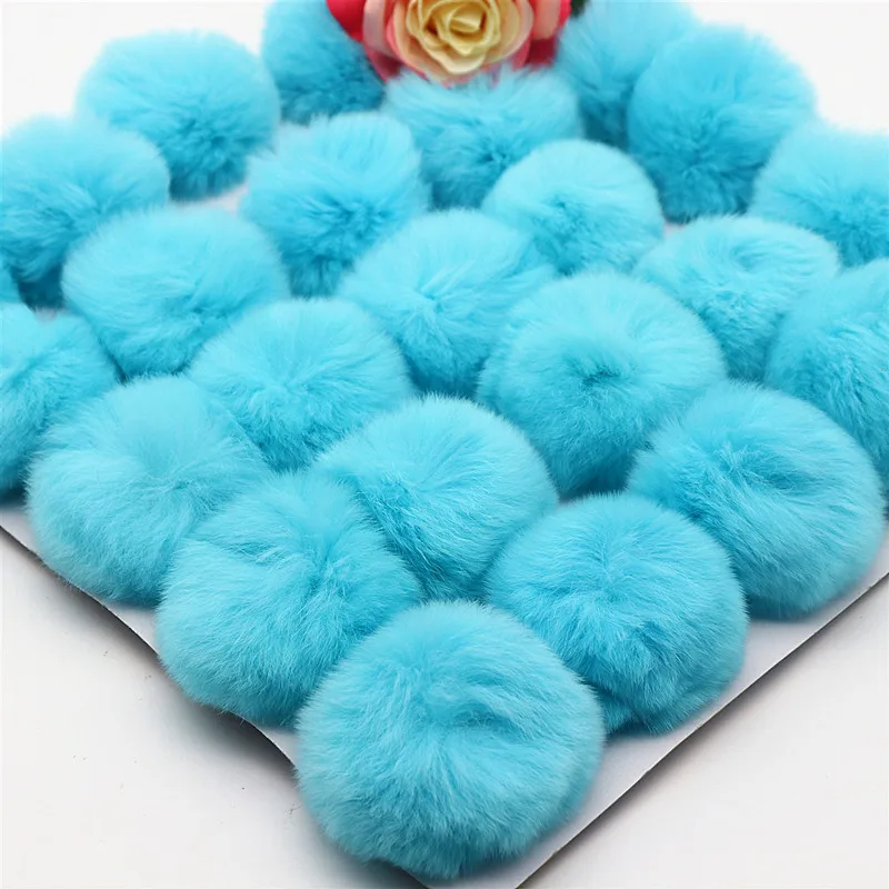 25 pz Fluffy Soft Pom Pom 6 Cm 8 Cm peluche artificiale Pom portachiavi fai da te ciondolo matrimonio decorazione della casa Pom Pom forniture per