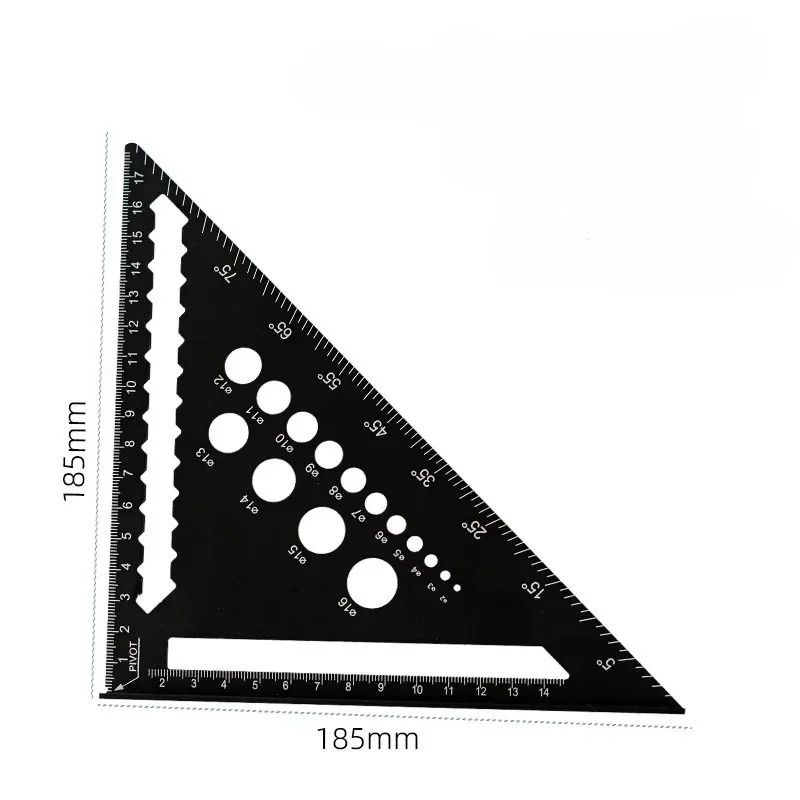 7inch Metric Triangle Ruler Aluminum Alloy Angle Protractor Speed Metric Square Measuring Ruler for Woodworker Carpenter Tool