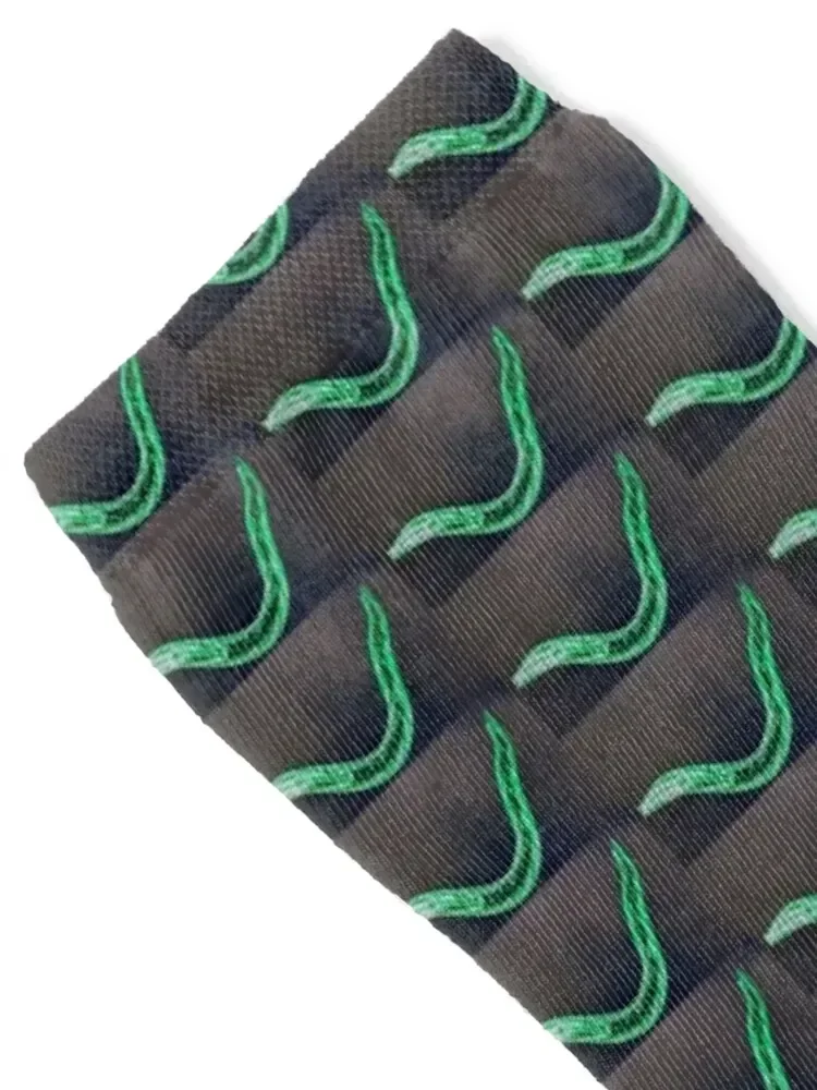 Green Worm Socks christmas stocking hockey happy gift Socks For Men Women's