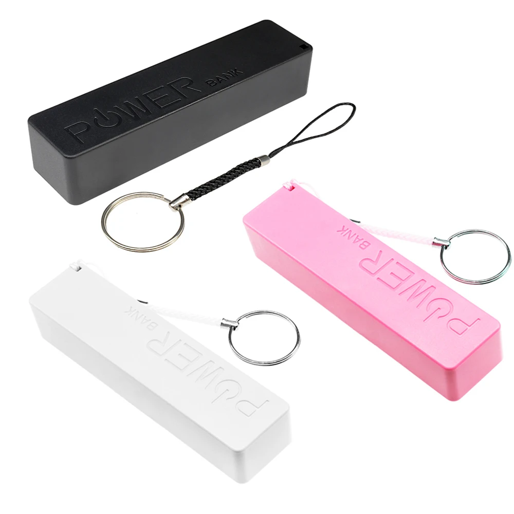 DIY USB Power Bank Case Kit 18650 Battery Charger Box Shell With Key Chain Black White Blue Pink Yellow Green For Arduino