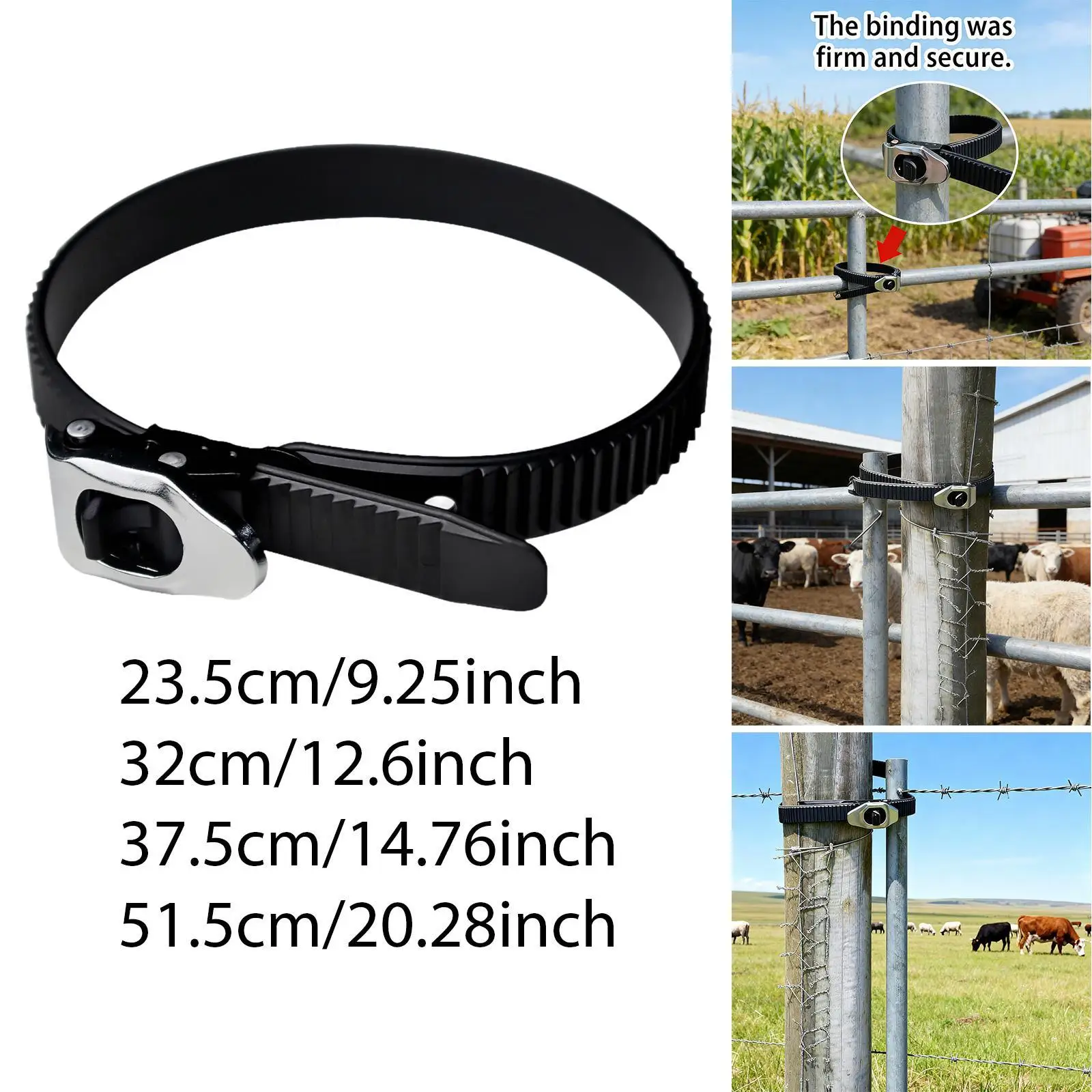Ratcheting Cable Tie,Heavy Duty Securing Strap,Ratchet Zip Tie Adjustable Locking Strap for Farm Poles Home Maintenance Cargo