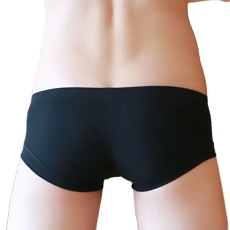 CLEVER-MENMODE dos homens do estiramento da cor sólida mini boxer macio respirável shorts cueca quente magro masculino cueca mais tamanho