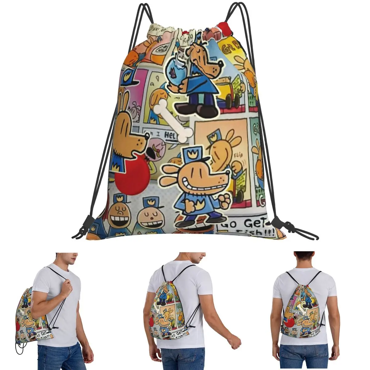 Рюкзаки с героями мультфильмов «Собака», «Человек», модные карманные сумки для обуви на шнурке, сумки для книг для школы путешествий