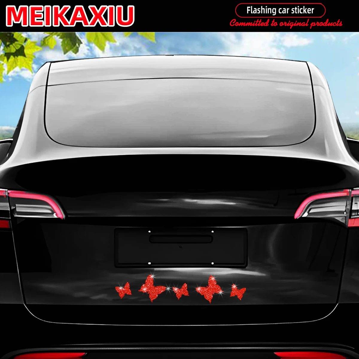 جديد بريق جميل فراشة Blingbling سيارة لاصقة تزيين ملصق جسم باب السيارة