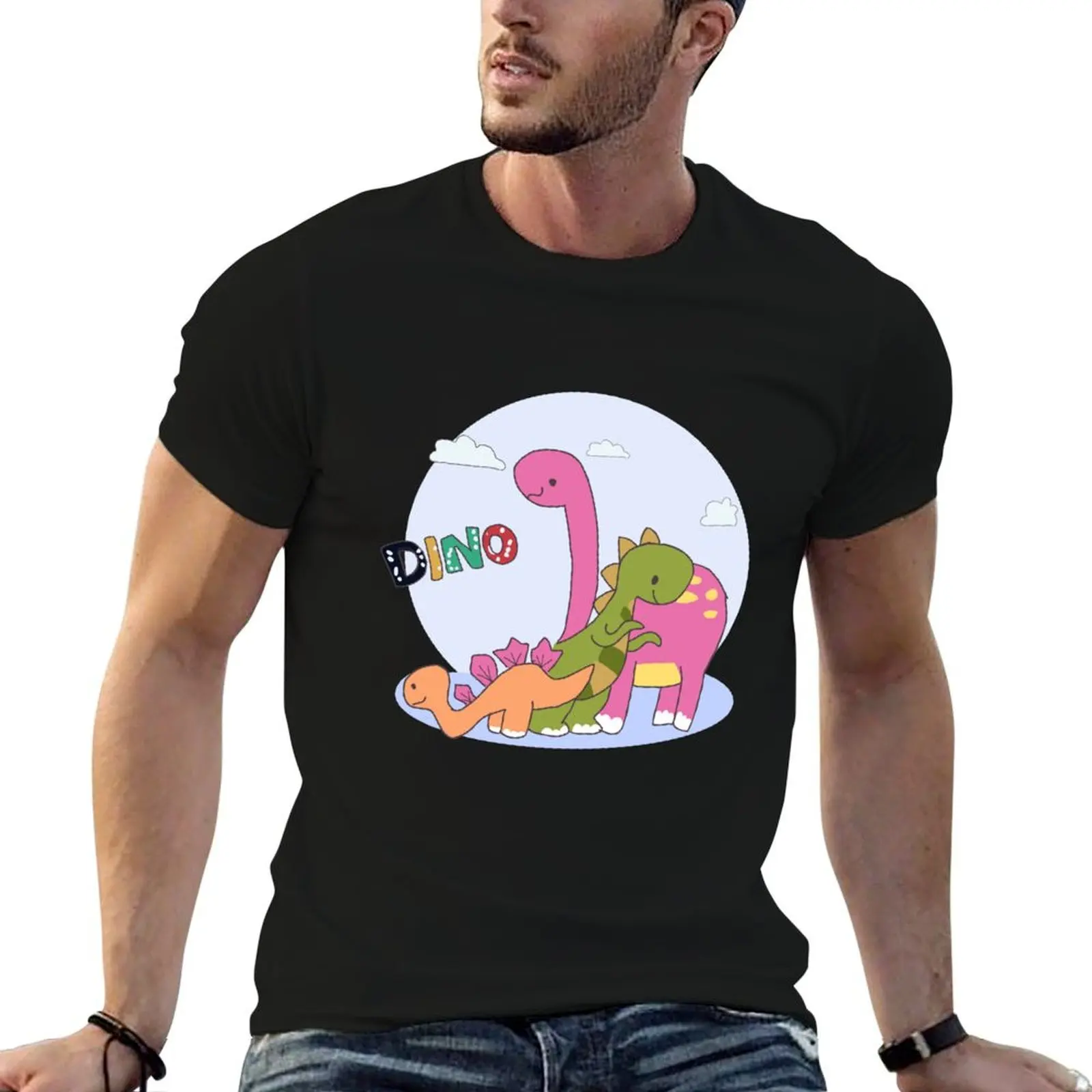 

DINO Family T-Shirt t shirts for man cotton funny man t shirt luxury T-Shirt