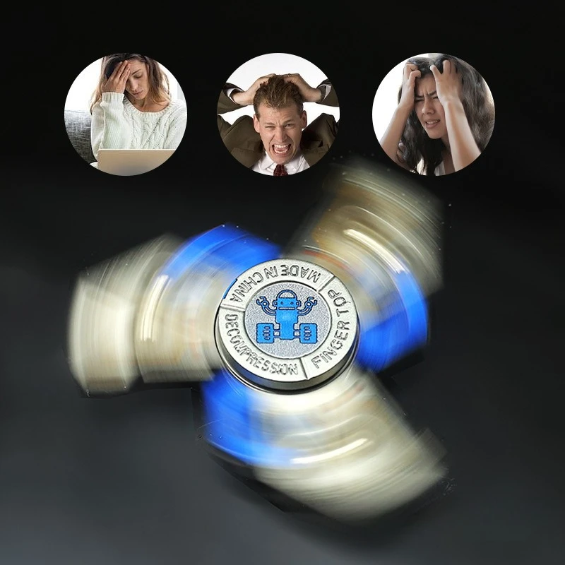 Giroscopio con punta delle dita Giocattoli agitati Tempo di rotazione prolungato Edc Cuscinetti silenziosi Fidget Spinner Giocattoli in metallo Sensorie per adulti