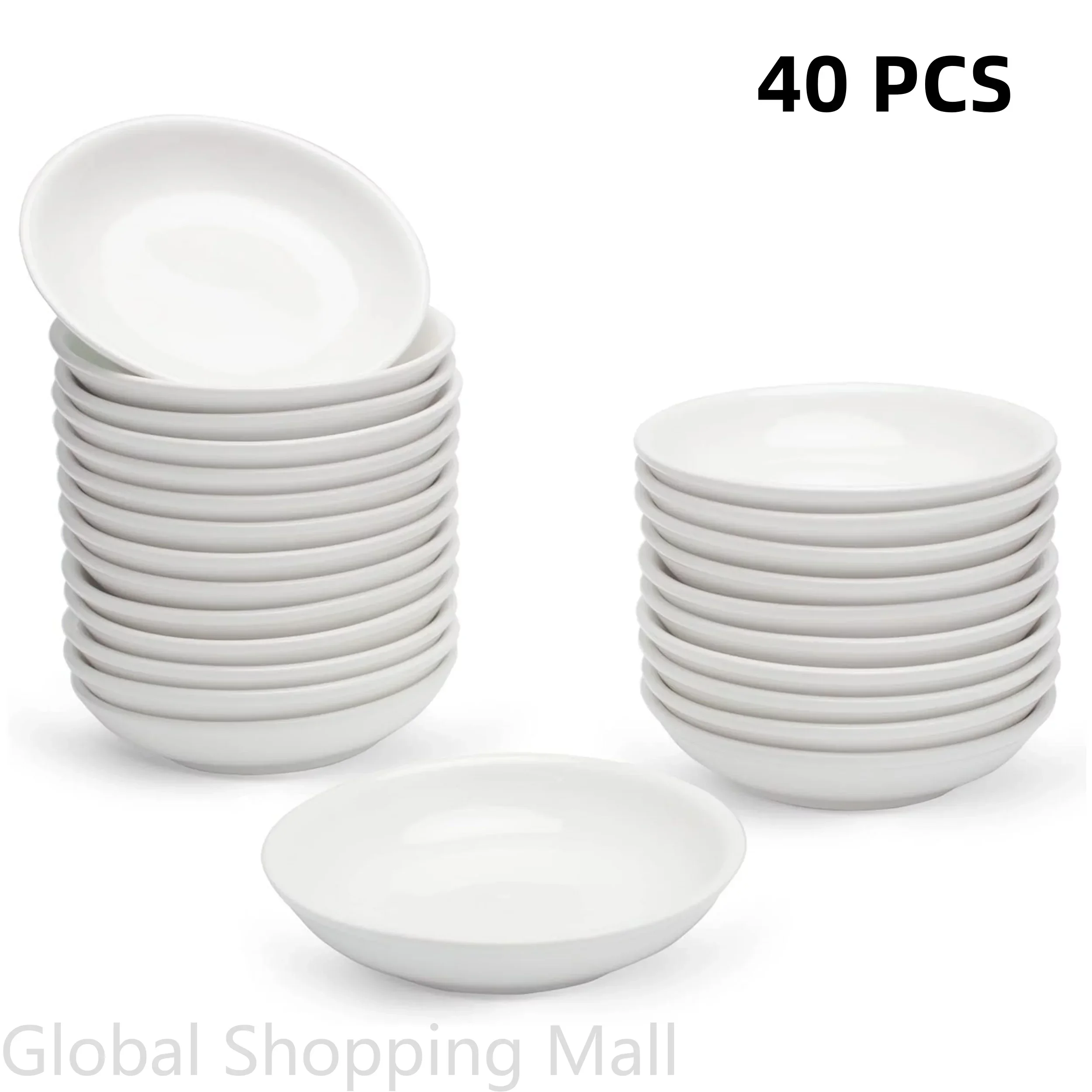 

40Pcs Soy Sauce Dish Plastic White Dipping Bowls Bulk Soy Sauce Dishes Set Asian Sauce Bowls for Ketchup BBQ Condiment Appetizer