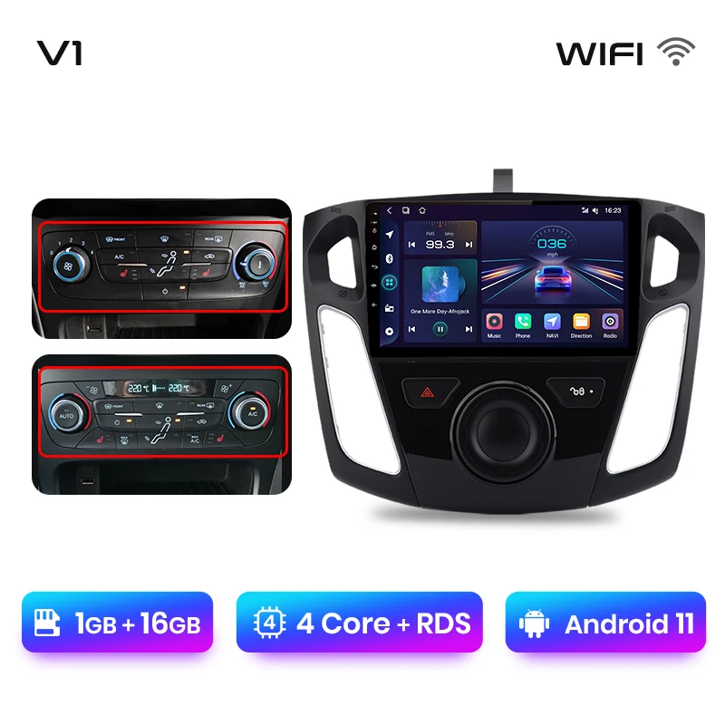 JUNSUN V1 VOCE VOICE CARPLAY ADROID RADIO AUTO PENTRU FORD FOCUS 3 2011-2019 4G MULTIMEDIA GPS 2DIN AUTORADIO