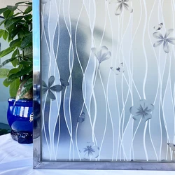 3D Matte Window Film Privacy Self Adhesive Frosted Vinyl Glass Film Stained Window Sticker Decorative Window Clings for Home