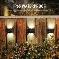 Solar Outdoor Wall Light 12 LED Waterproof Garden Light Courtyard Balustrade Decorative Atmosphere Lamp Down Luminous Solar Lamp 6