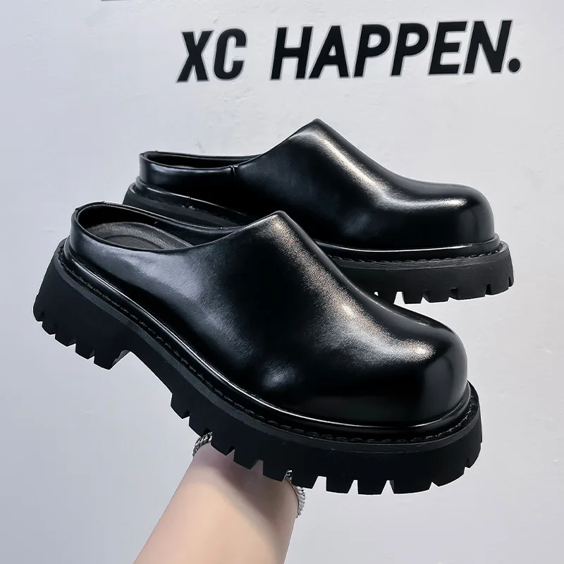 

Летние мужские шлепанцы на платформе в стиле панк, массивные повседневные туфли, мужские лоферы, уличные и домашние пляжные сандалии