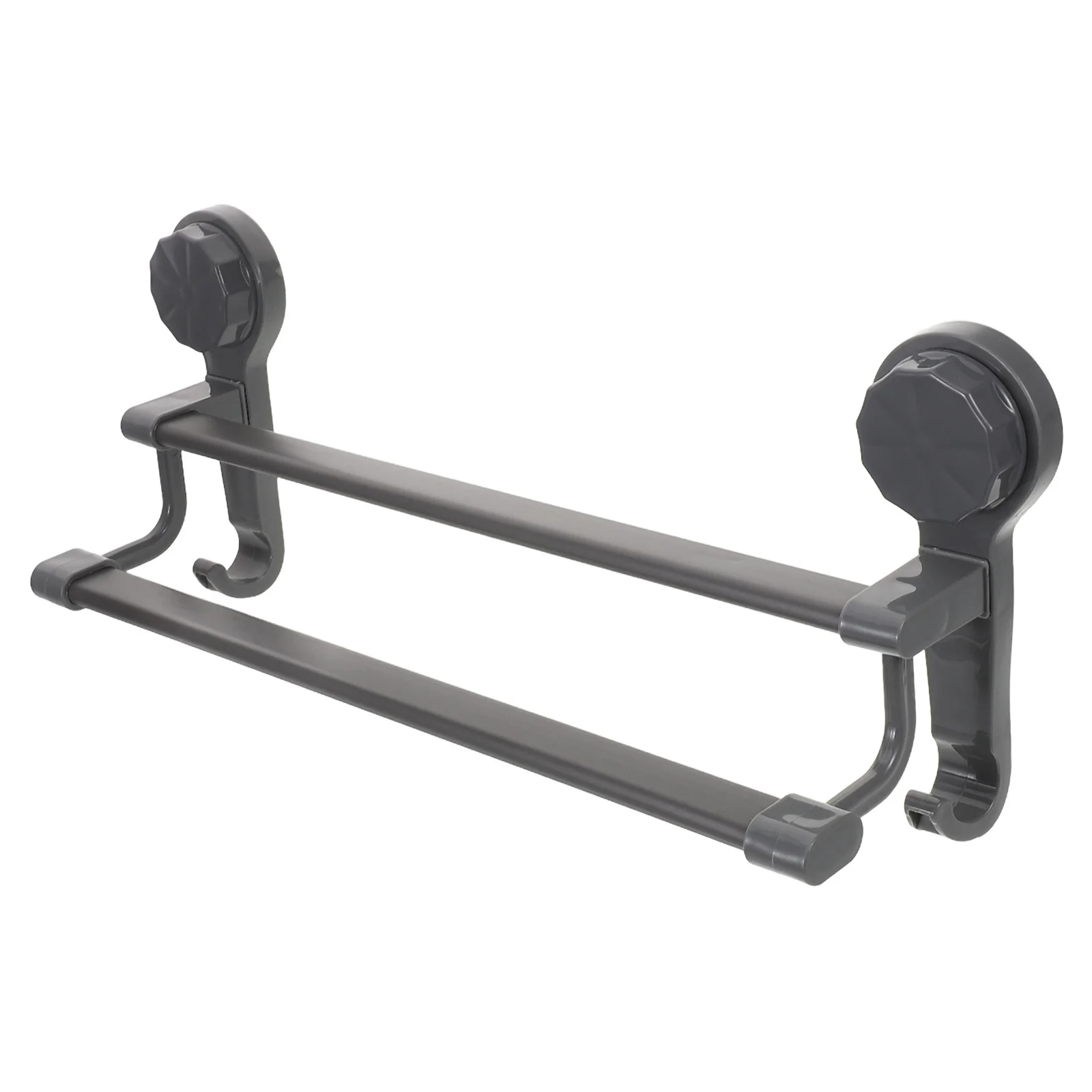 

40cm Suction Cup Double Towel Rack No Drill Bathroom Kitchen Wall Mounted Towel Holder Shower Rail Suction Washcloth Holder