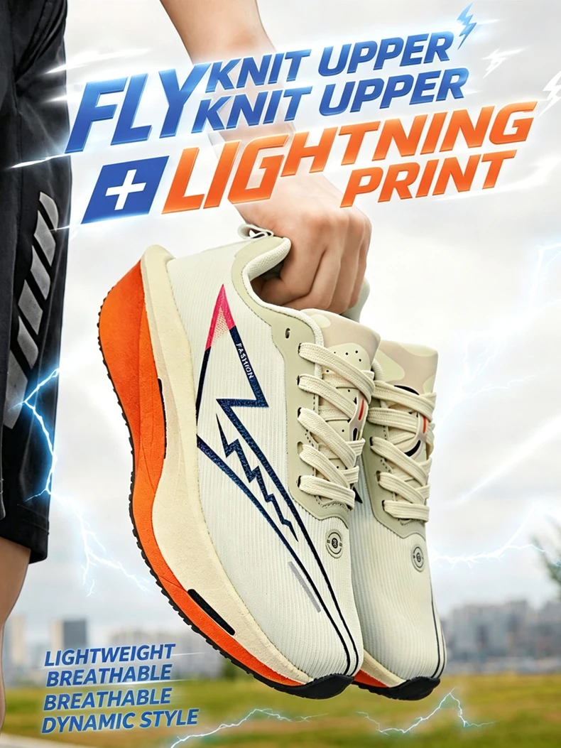 Herren-Marathon-Laufschuhe, atmungsaktiv, gepolstert, leicht, rutschfest, für Outdoor-Aktivitäten, Walking und Jogging – Detail 3