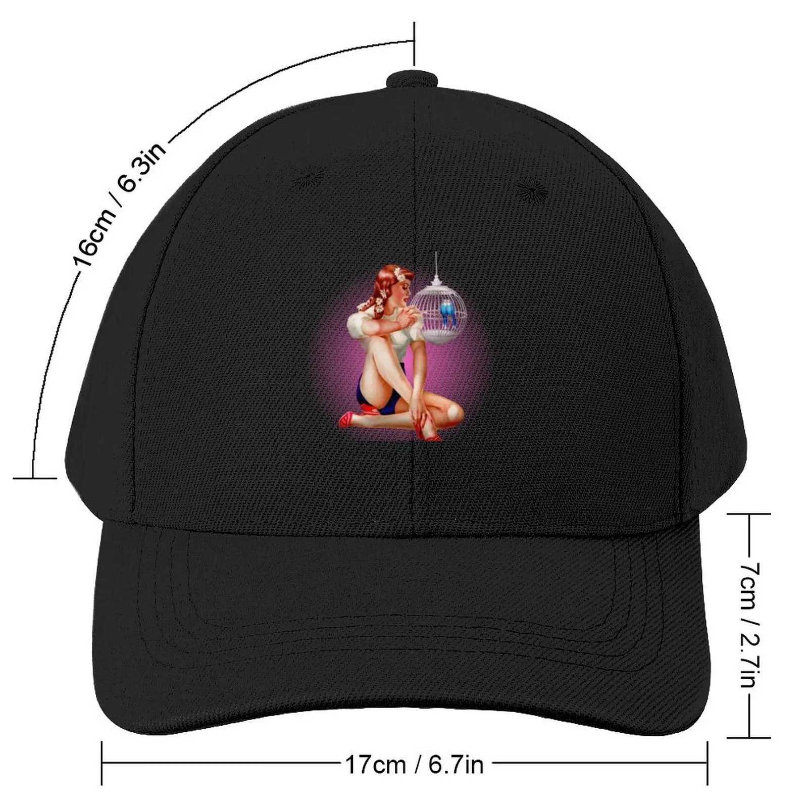 Sexy Pin Up Girl With Birds Vintage Retro Baseball Cap sun hat cute derby hat Mens Caps Women's