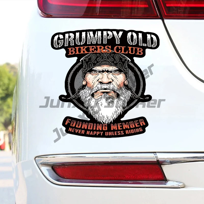 

Grumpy Old Bikers Club Founding Member Never Happy Unless Riding Decal Suitable for Cars,, Motorcycles, Ships, and Laptop
