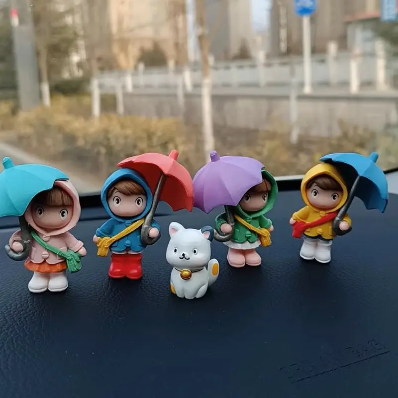 Cute Cartoon Umbrella Girl Car Window Decoration Car Doll Decoration Mini Car Creative Decoration