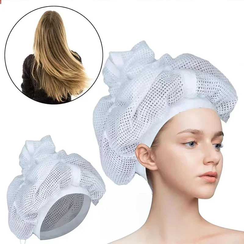 

Net Plopping Cap For Drying Curly Hair Adjustable Large Hair Bonnet Mesh Hair Drying Caps Net Plopping Bonnet Bath Shower Cap