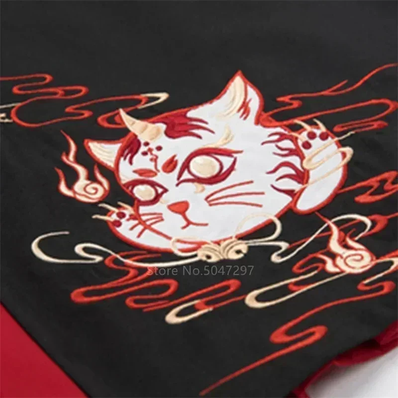 اليابانية Jurk كيمونو Vrouw Zwart مع كات Borduurwerk Rokken خمر Aziatische Kleding Yukata Haori تأثيري Feest 2 Stuks مجموعات