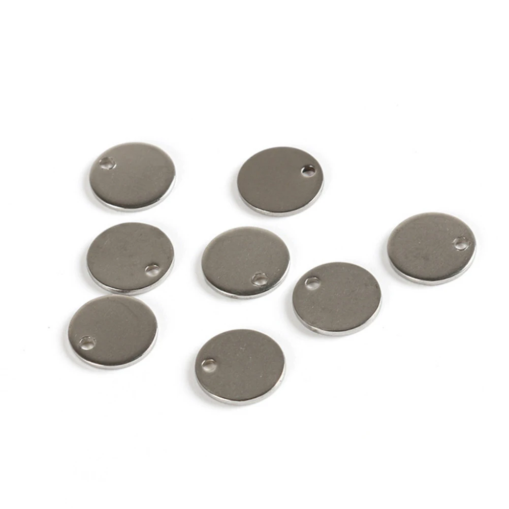 

100pcs Stainless Steel Round Charms Pendant for Jewelry Making Necklace Bracelet Earrings Silver Accessories Kit