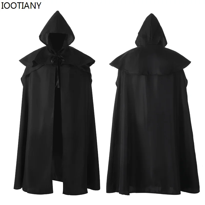 

Adult Halloween Vampire Role Playing Hooded Costume Medieval Retro Wizard Death Cloak Cape Carnival Party Stage Performance Coat