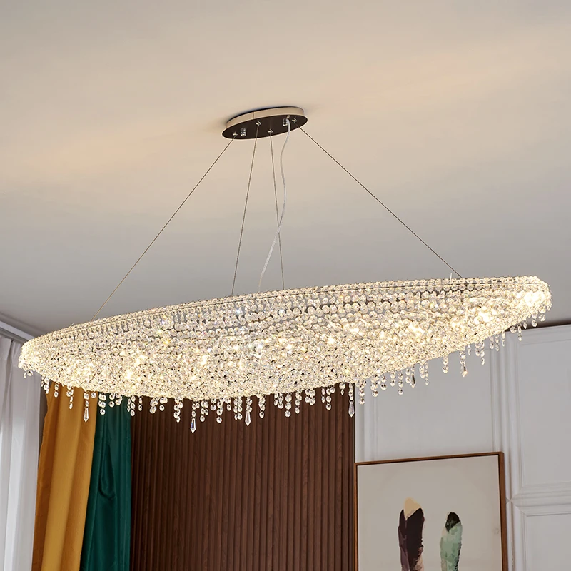 Designer creative LED chandelier restaurant villa island living room K9 crystal bar lighting