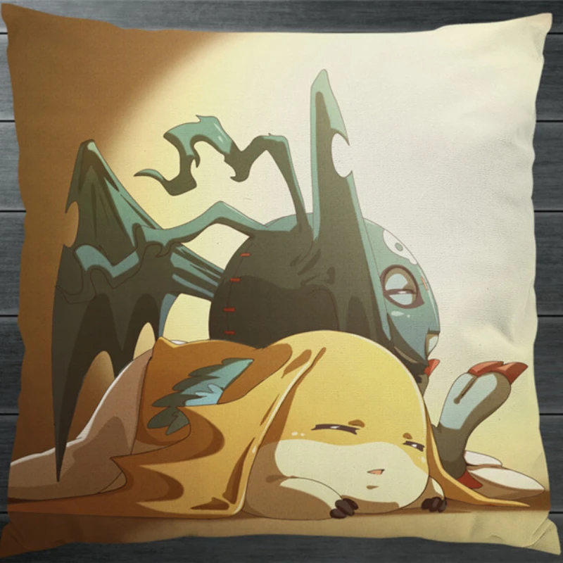 Digimon Adventure Patamon Pico Devimon Couple  40x40cm Pillowcase Pillow Case Cover Cosplay Gift BED/SOFA/CAR Decor P8