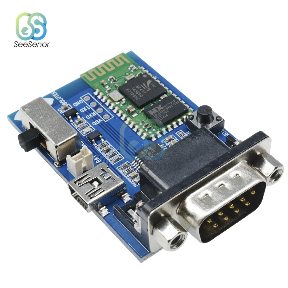 RS232 Bluetooth Serial Adapter Wireless Serial Communication Master-Slave Module RS232 Data Transmission Module 5V