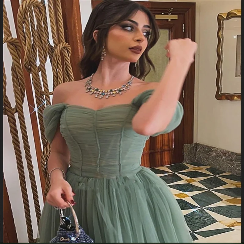 Mesh-Abschlusskleid, Partykleid, Abschlussball, Salbeigrün, geeignete Kleider für elegante Luxus-Abendkleider, Robe De Soiree Femmes, individuell gestaltet