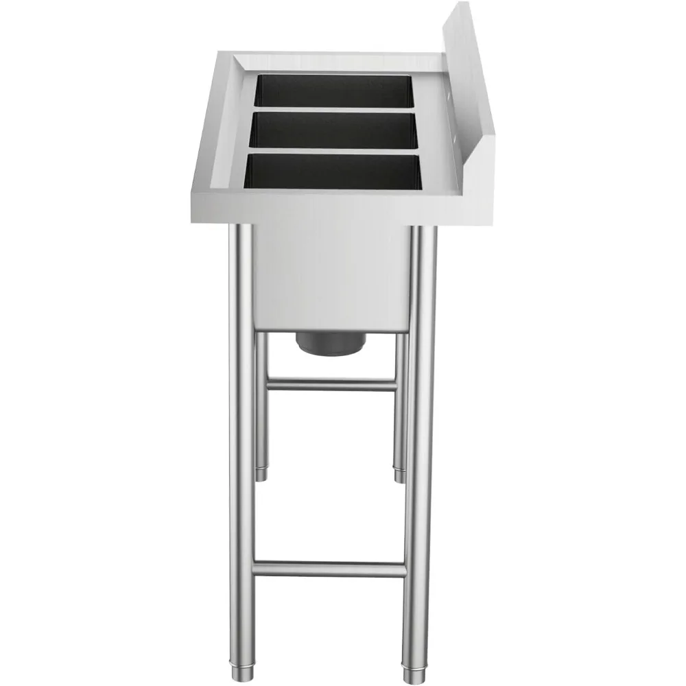 Stainless Steel Sink Commercial Kitchen Prep & Utility Sink for Restaurant