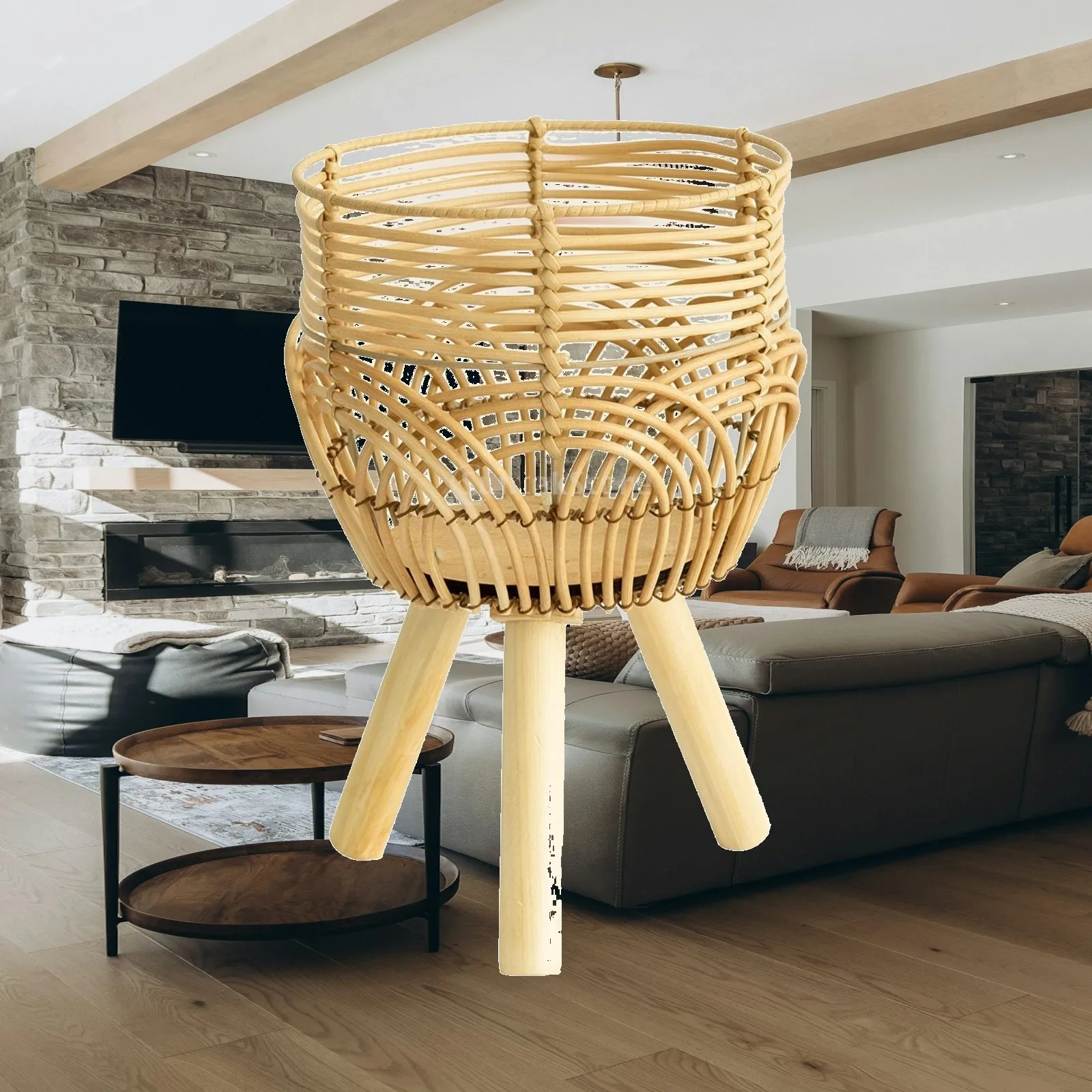 Plant Holder with Legs Indoor Plant Stand with Legs Woven Flowerpot Stand Sturdy Furniture Lightweight for Home Decorators