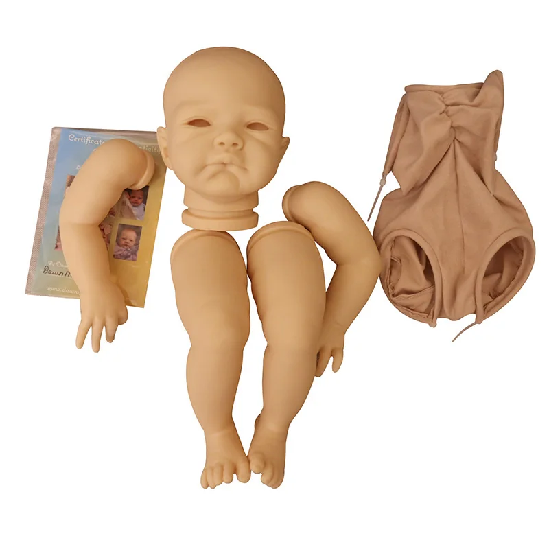 19inches Reborn Doll kit August Awake DIY Fresh Color Doll Parts with Cloth Body and Eyes Real Photos