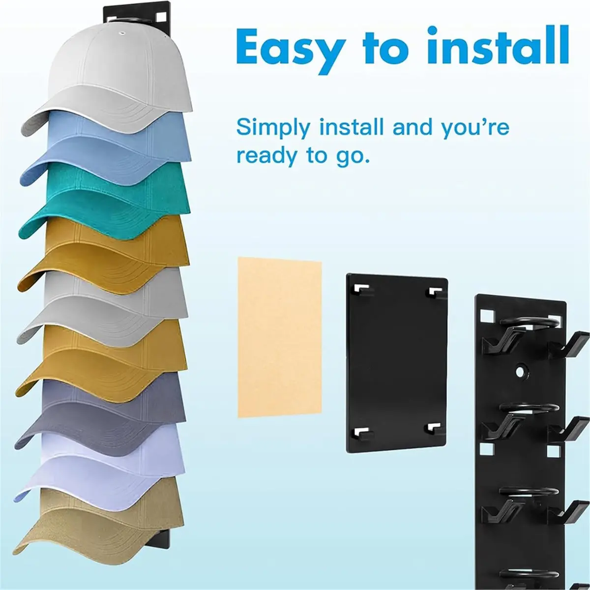 2026 New Tool 2 Pack Hat Organizer for Baseball Caps,Hat Rack for Wall ,over the Door Organizer for Closet Door and Bedroom