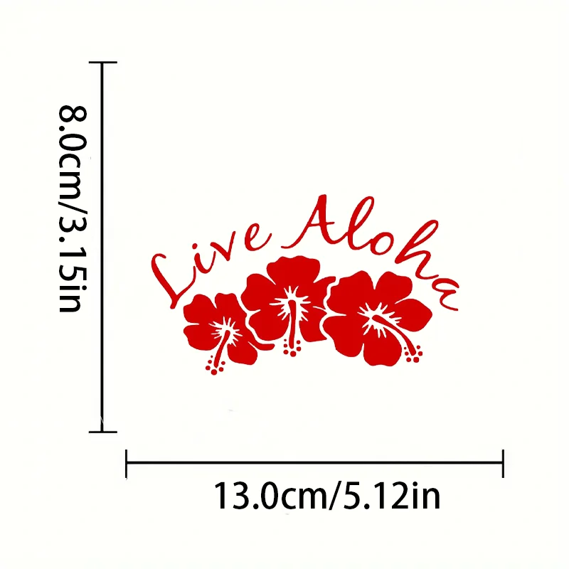 1pc Event Aloha Red Hibiscus Car Sticker Matte Die-cut Self-adhesive Vinyl Decal for Car Truck SUV