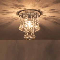 Hanging Crystal Ceiling Lamp Bedroom Living Room Home Decor Interior Lighting Corridor Entrance Aisle Light Golden Silver