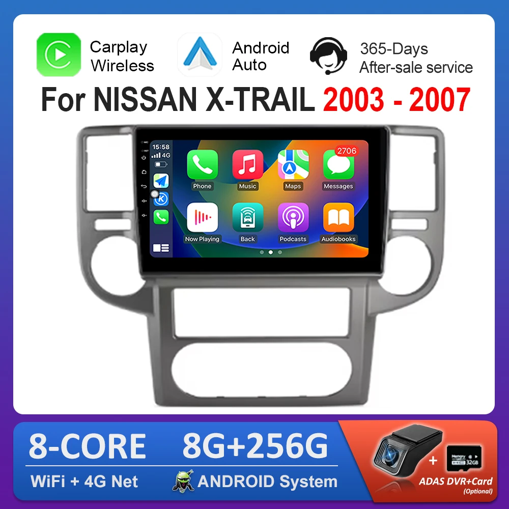 9 inch for NISSAN X-TRAIL 2003 - 2007 Android Intelligent System Car Radio Multimedia Player GPS Navi BT 4G Carplay Auto Tools