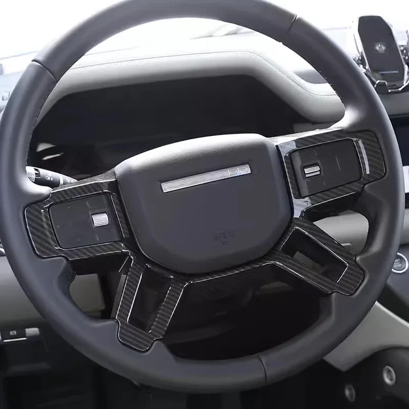 جديد! ! ! لاند روفر ديفندر 90 110 2020-2024 ABS ألياف الكربون الداخلية عجلة توجيه سيارة ملصق مزخرفة ملحقات السيارة #2