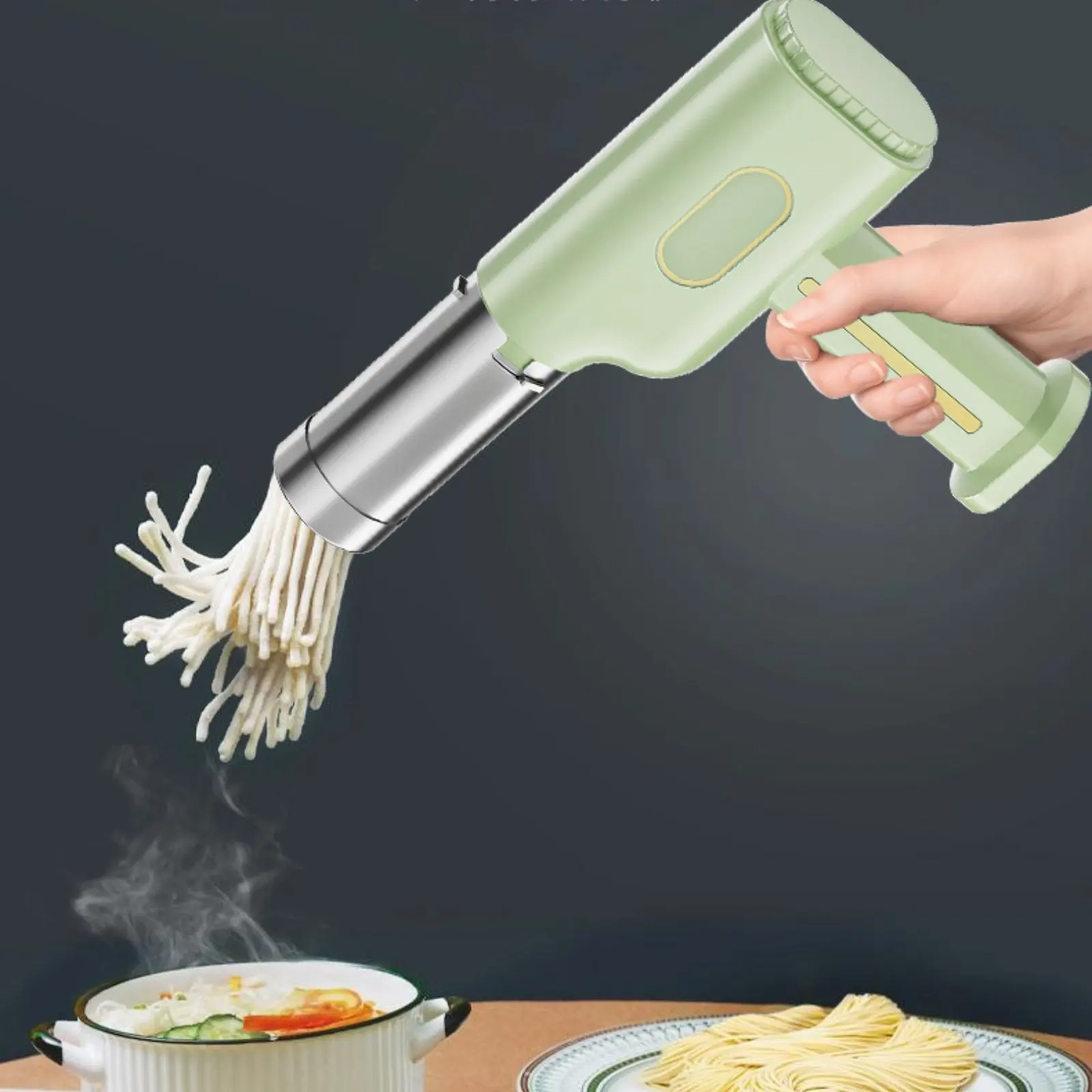Handheld Pasta Machine Easy to Use Electric Pasta Extruder Handheld Pasta Press 5 Shaping Dies Electric Spaghetti Creator