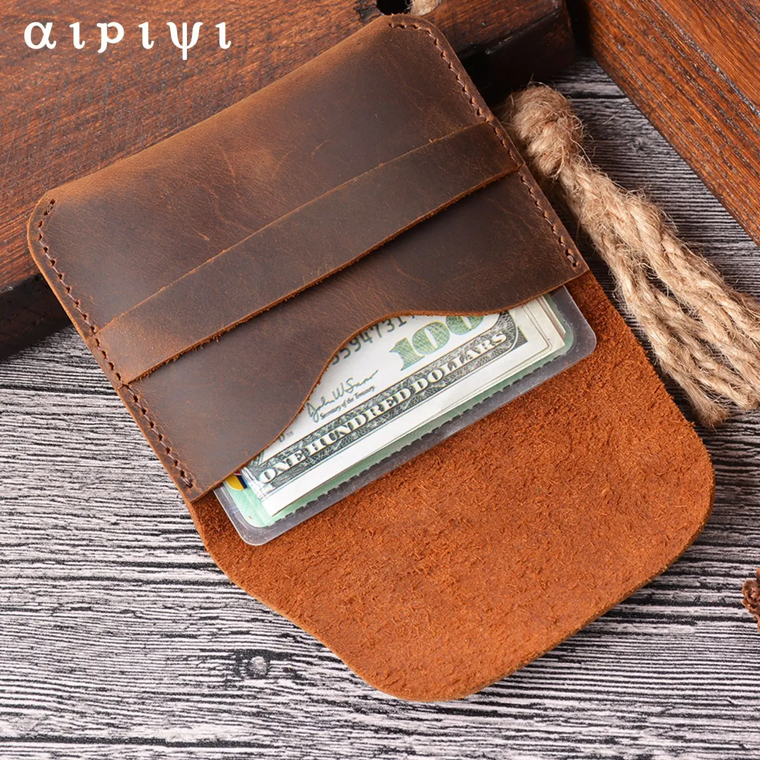 2025 Simple Crazy Horse Leather Creative Retro Leisure Bull Pickup Bag Card Clip Hair Collection Leather Wallet Car Key Bag