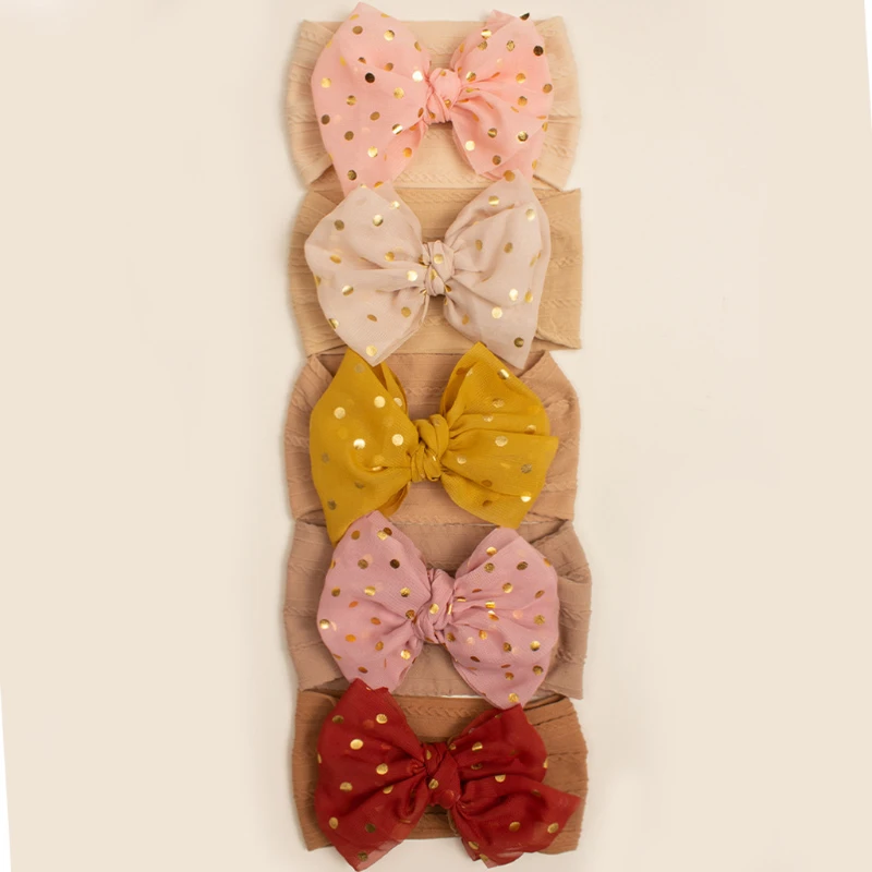 

5pcs European Style Baby Headband Set, Coffee Brown Bow Hair Accessories for Girls