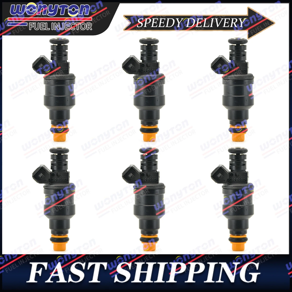 Set of 6OEM Bosch 0280150552 Fuel Injectors for 1994-1998 Audi 2.8L I6 V6