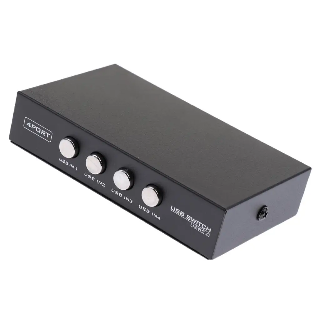 Multi-port USB Sharing Switch Hub Iron Shell Manual Splitter Adapter for Office Printer Docking Station
