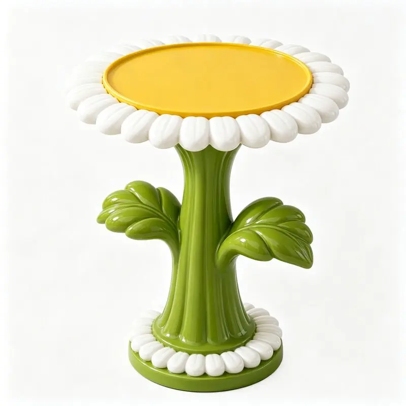 Cream Wind Home Furnishing Living Room Small Daisy TV Cabinet A few small tables next to the sofa