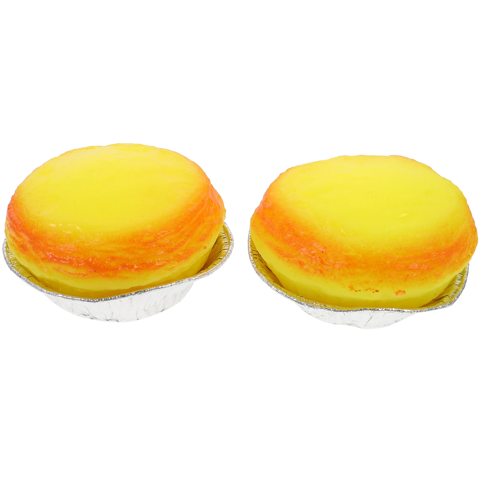

2 Pcs Simulation Egg Tart Soft Rubber Hand Relaxing Novelty Squeeze Party Favors Decompression Sensory
