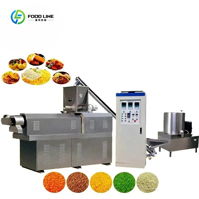Línea de Producción Automática de Pan Rallado Panko, Extrusora de Doble Tornillo, 200 kg/h, Maquinaria de Alimentos de Alta Precisión, Máquina para Hacer Pan Rallado
