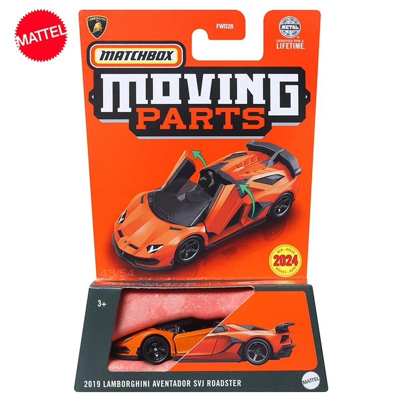 Mattel-Matchbox Diecast Moving Parts Matchbox Set, Lamborghini Alfa Romeo veículo brinquedos para meninos, modelo presente, novo, 1:64, 6pcs, 2024